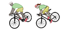 Cyclists biking south