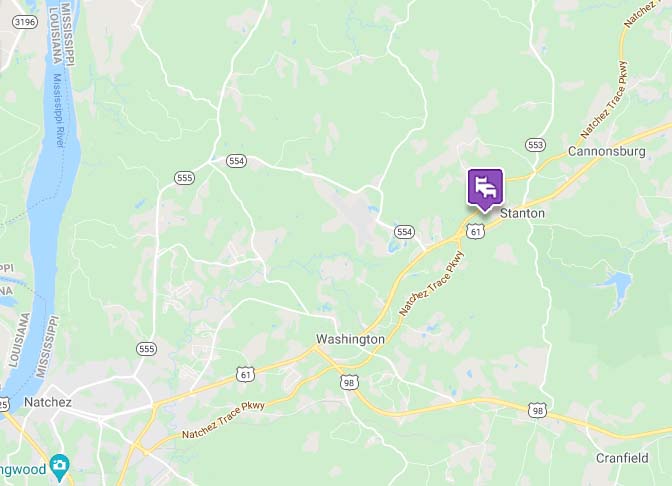 Printable Map and Directions | Brandon Hall Plantation B&B - Natchez, MS