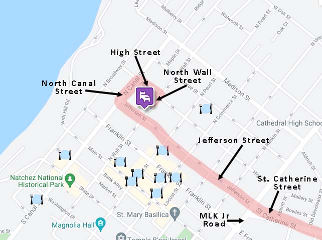Natchez, Mississippi Map