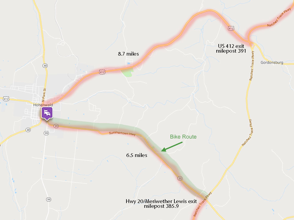 Printable Map and Directions | High Forest Guesthouse - Hohenwald, TN
