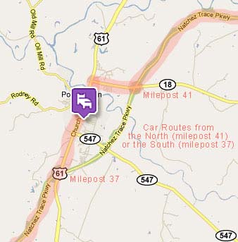Printable Map and Directions | Isabella B&B - Port Gibson, MS