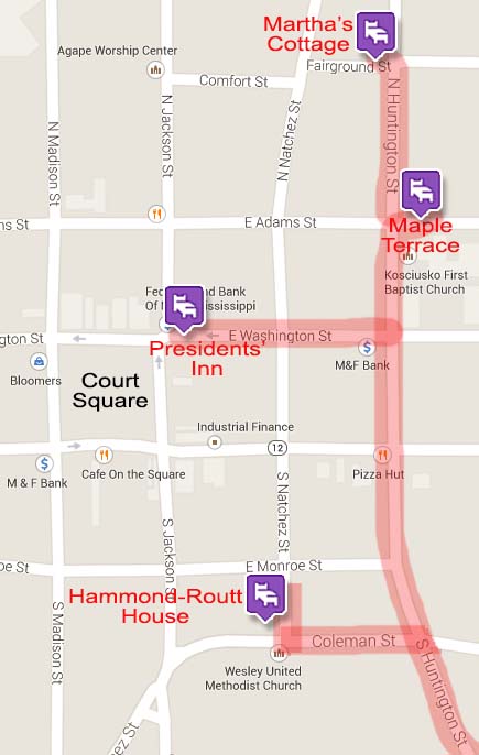 Maple Terrace Inn - Kosciusko, MS Map