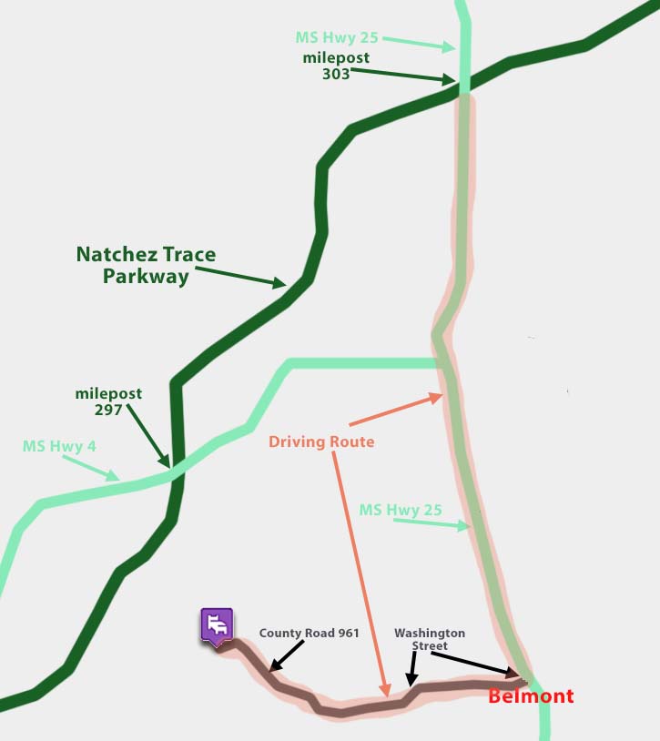 Printable Map and Directions | Rock Creek Farm - Belmont, MS