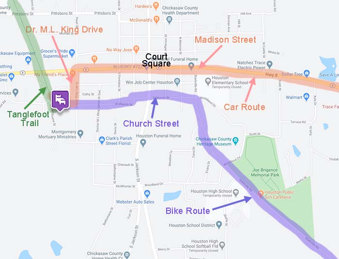 Houston, Mississippi Map