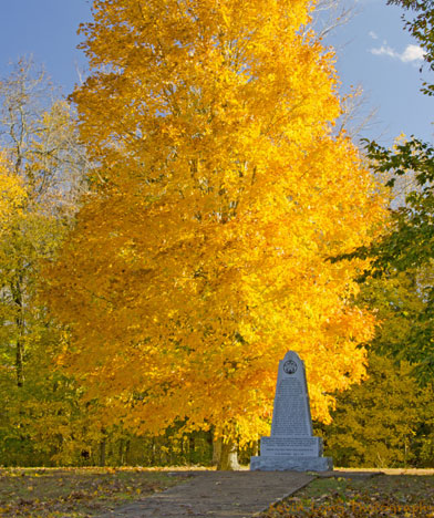 War of 1812 Memorial - Tennessee Natchez Trace Fall Foliage