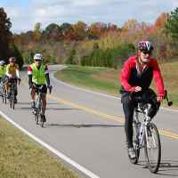 Tennessee - Group of cyclists on the last day of their south to north Natchez Trace bicycle ride.