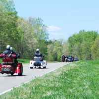 Tennessee - Group of bikers enjoying an April ride on the Trace.