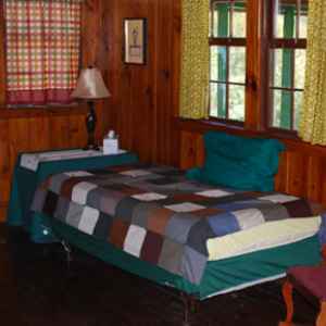 Twin size bed in the living room