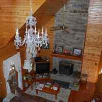 Living room as seen from upstairs landing