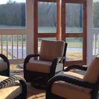 View from inside the screened-in patio.
