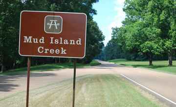 The Natchez Trace Parkway at Mud Island Creek.