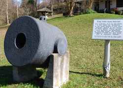 This 13-inch Mortar was probably used by the Union. In the early 1900s it was seen partially buried in the levee on Davis Island. These mortars were mounted on schooners or box-like boats. The mortars weighted 17,000 pounds and fired 200 pound explosive '
