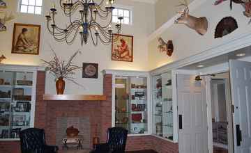 The museum room provides displays showing the history of the Natchez Trace in the Clinton area.