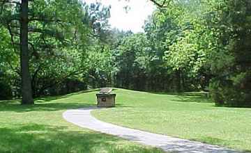 Sidewalk from the parking area to Boyd Mounds.