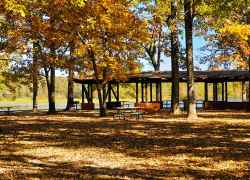 The picnic pavillion has a great view of the Pearl River at River Bend.