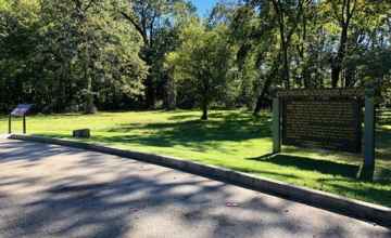 Interpretive signs at Chickasaw Council House.