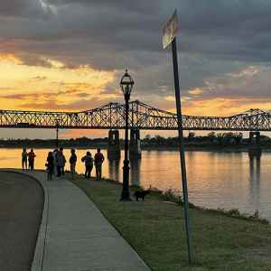 Folks watching the sunset.
