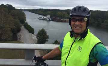 Riding over the Tennessee-Tombigbee Waterway - Natchez Trace Parkway