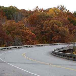Tennessee - Curvy, Treetop Bridge near Milepost 436 - Natchez Trace Fall Foliage - November 4 - Photographer: Steve Miller