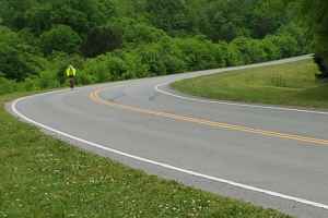 Bicyclist at milepost 435