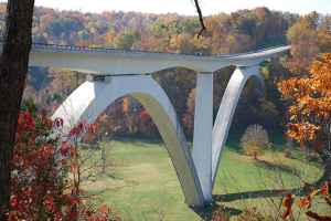 View of Double Arch Bridge from Birdsong Hollow site - milepost 438