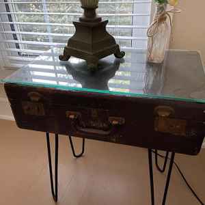 Master Bedroom - Repurposed Suitcase Table
