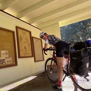 Exhibit Shelter at Old Trace Drive - we biked the 2 miles of Old Trace Drive that parallels the Parkway